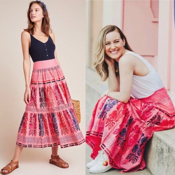NWT Anthropologie Auberte Poplin Maxi Skirt - Picture 1 of 3